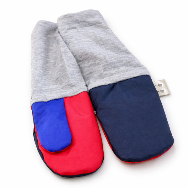 MimiTENS Children's Mittens | Nautical (with grey sleeve)