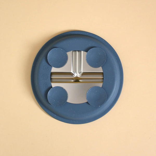 Minika | Stainless & Silicone Suction Plate | Indigio