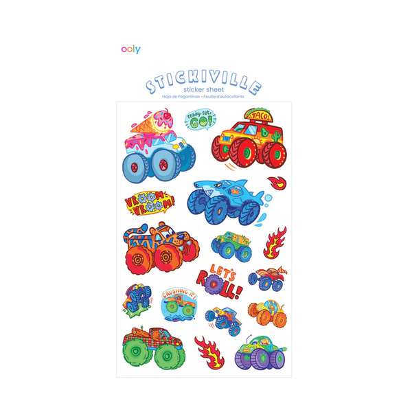 Ooly | Stickiville Standard Sticker Sheet | Monster Truck