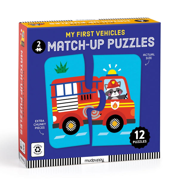 Mudpuppy | 2 Piece Match-up Puzzles | My First Vehicles