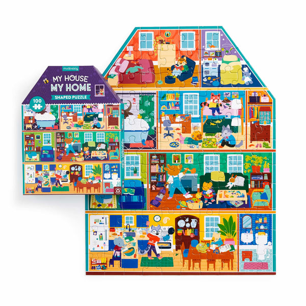Mudpuppy | My House, My Home House-Shaped Puzzle | 100 Piece