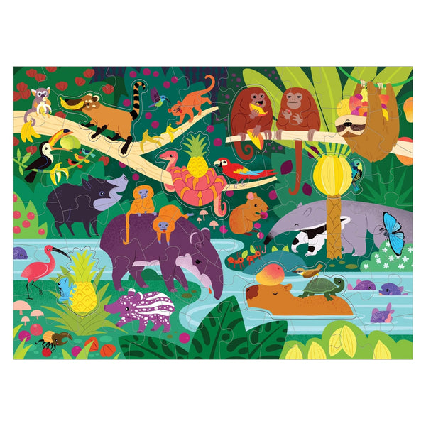 Mudpuppy Scratch & Sniff Puzzle | Fruity Jungle | 60 pieces
