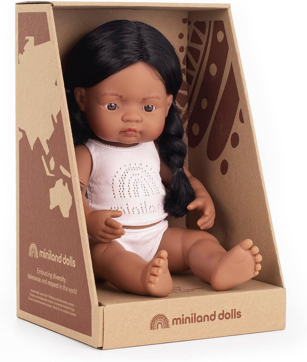 Miniland Anatomically Correct 15" Baby Doll | Native American Girl