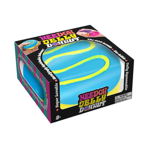 Box of Needoh Jelly Donut toy with colorful design on a white background