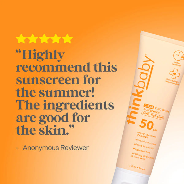 Think Baby Clear Zinc Sunscreen Sensitive Skin Lotion SPF 50