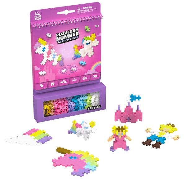 Plus Plus| Puzzles by Number Activity Pad | Unicorn