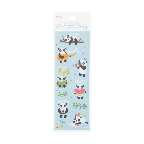 Ooly | Stickiville Skinny Sticker Sheets (2 sheets/pack) | Playful Panda