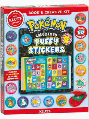 Pokémon Color-in 3D Puffy Stickers book and creative kit packaging