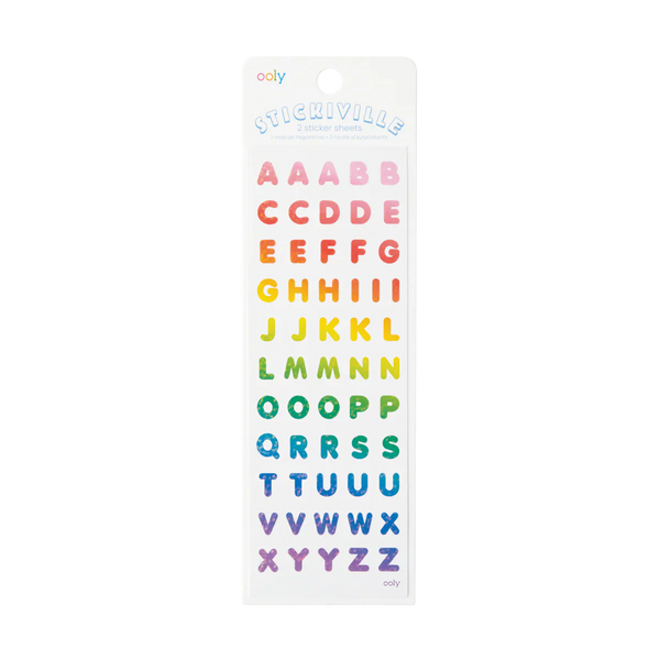 Ooly | Stickiville Skinny Sticker Sheets (2 sheets/pack) | Rainbow Letters