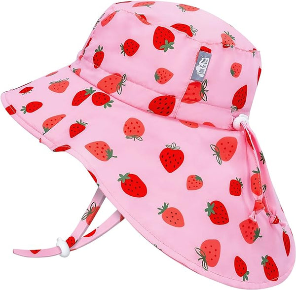 Jan and Jul Gro-With-Me Aqua-Dry, Water-Repellent Adventure Hat | Strawberry