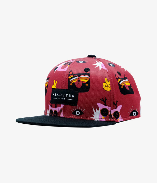 Headster Adjustable Kids Caps | Teddy's Cool (Merlot)