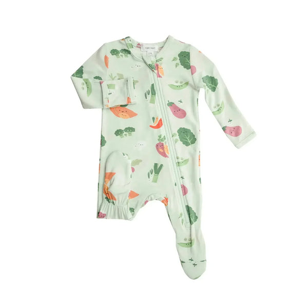Angel Dear Bamboo Zipper Footie | Veggie Family