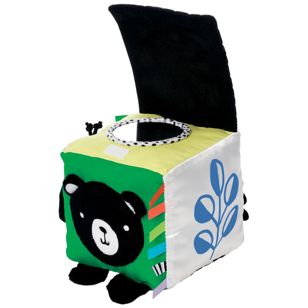 Colorful children's block with a panda design on a white background
