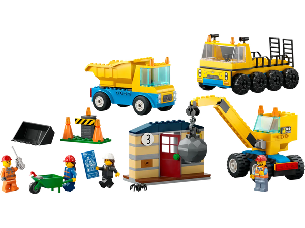LEGO City | Construction Trucks and Wrecking Ball Crane (235 pieces) | 60391
