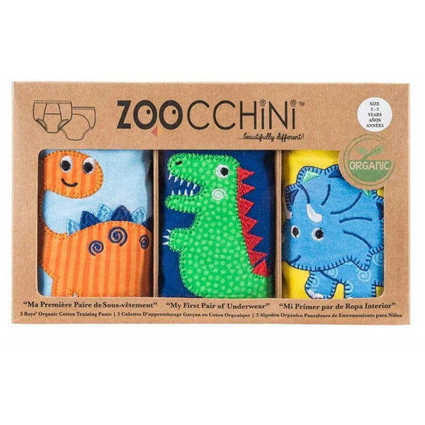 Zoocchini | Organic Potty Training Pants 3-pack | Jurassic Pals | 2T-3T