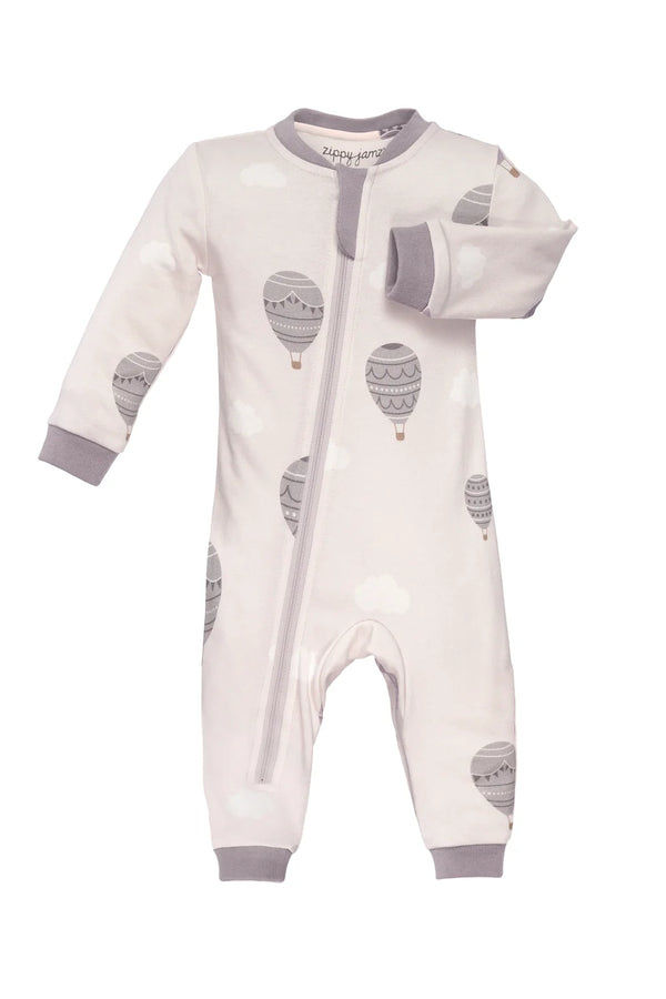 ZippyJamz Footless Cotton Sleepers| Sky High Love 12-18 Months