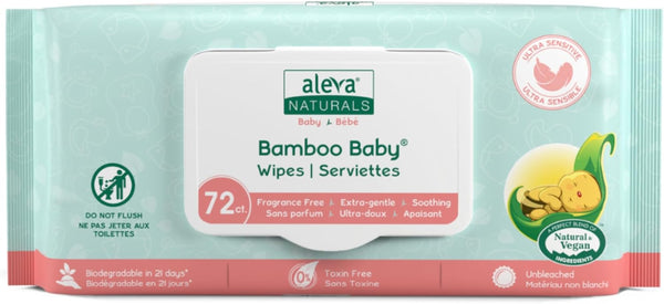 Aleva Bamboo Baby Wipes (72 count)