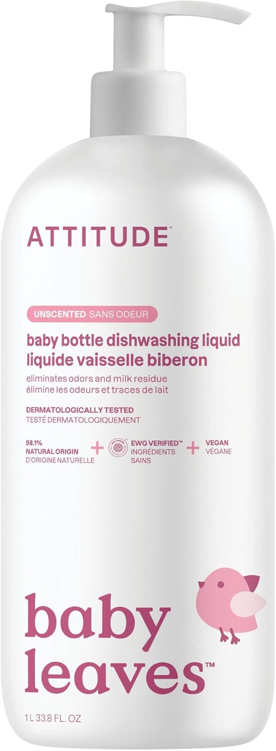 Attitude | Unscented Baby Bottle Dishwashing Liquid | 1 L