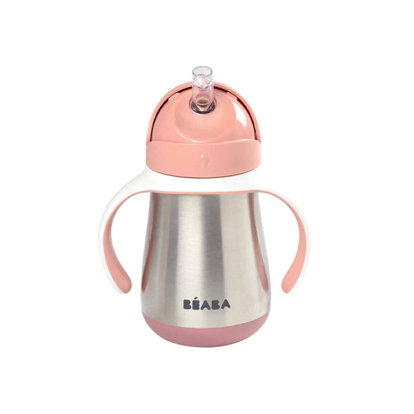 Beaba Stainless Steel Straw Bottle | Pink