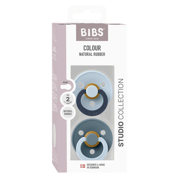 Bibs | 2-Pack Latex Pacifiers | Colour Collection | Size 2 (6-18 months)