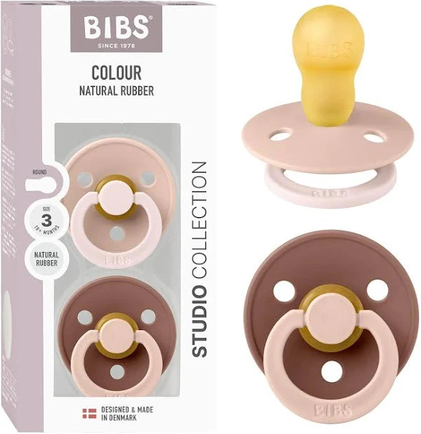 Bibs | 2-Pack Latex Pacifiers | Colour Collection | Size 2 (6-18 months)