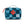 Blue checkered toiletry bag with a red logo on a white background