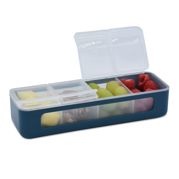 Melii Snackle Box | 4-Compartment | Blue