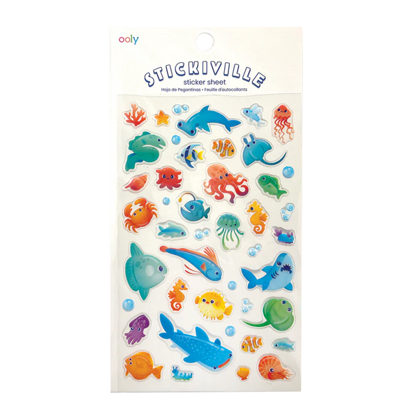 Ooly | Stickiville Standard Sticker Sheet | Blue Ocean