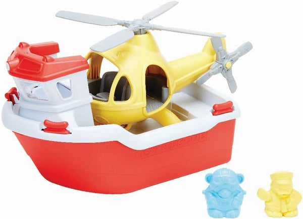 Green Toys Rescue Boat and Helicopter