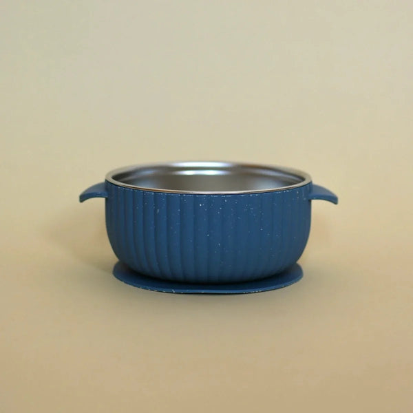 Minika | Stainless & Silicone Suction Bowl | Indigo