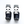 Two panda-themed socks on a white background