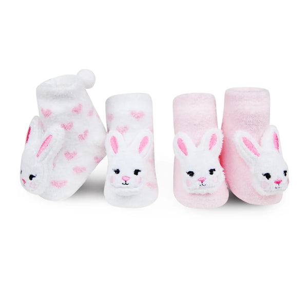 Waddle Bunny Baby Rattle Socks (0-12 months) | Set of 2 pairs