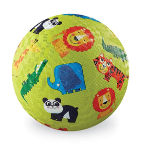 Green ball with animal prints on a white background