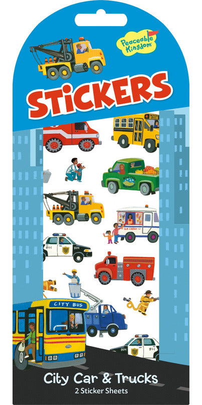Peaceable Kingdom City Cars and Trucks Stickers
