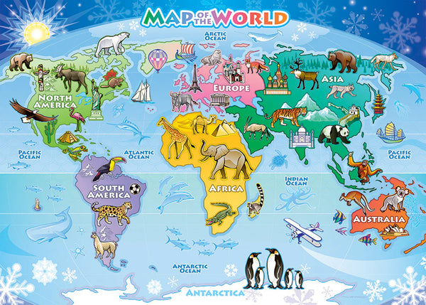 Cobble Hill Map of the World Puzzle | 35-Piece Tray Puzzle