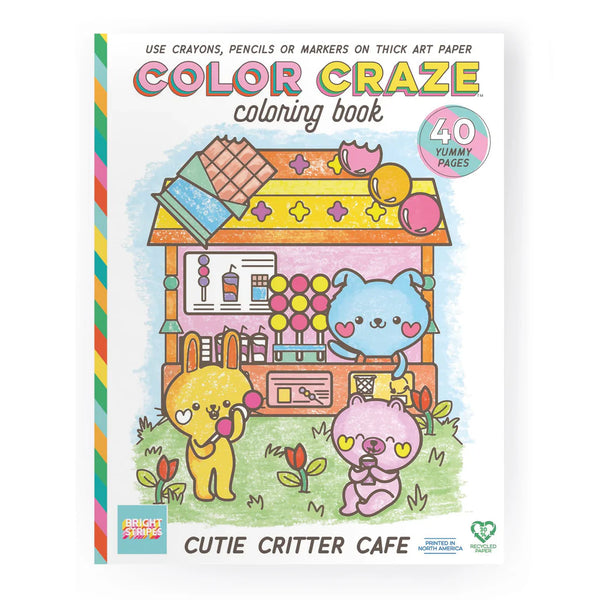 Bright Stripes Color Craze Colouring Book | Cutie Critter Cafe