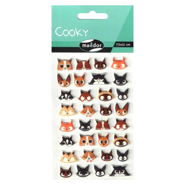 Cooky Stickers | 32 Cat Faces Stickers