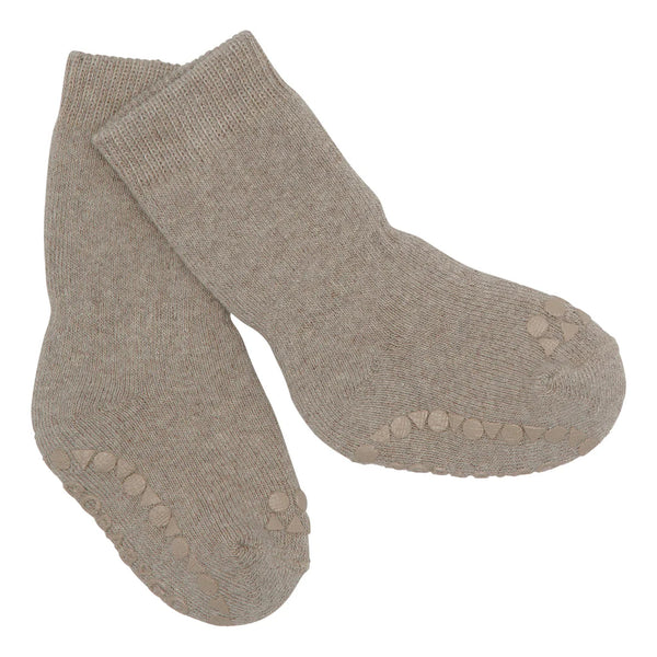 GoBabyGo Organic Cotton Non-Slip Socks 0-6m | Sand