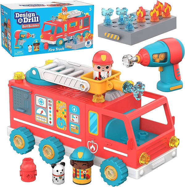 Educational Insights Design & Drill Bolt Buddies Fire Truck