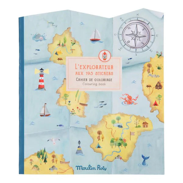 Moulin Roty | L'Explorateur Explorer Sticker and Colouring Book (195 Stickers)