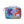 Colorful floral-patterned toiletry bag on a white background