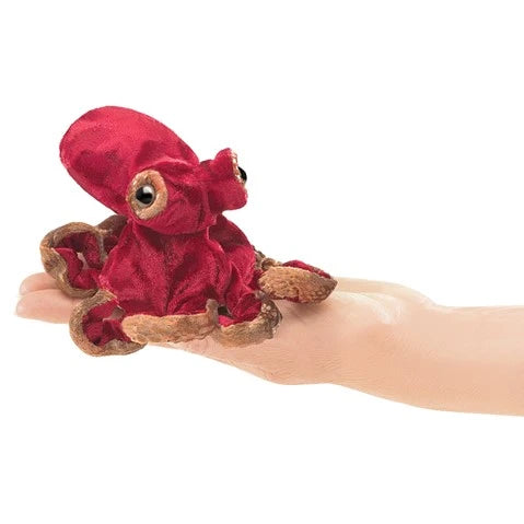 Folkmanis Finger Puppet | Mini Red Octopus