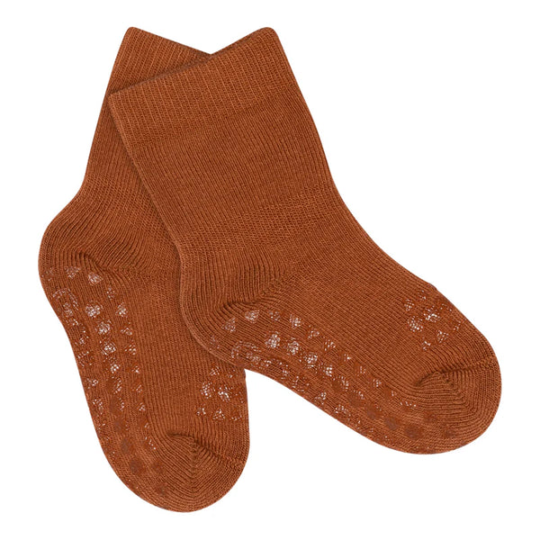 GoBabyGo | Non-Slip Terry Cotton Socks | Caramel
