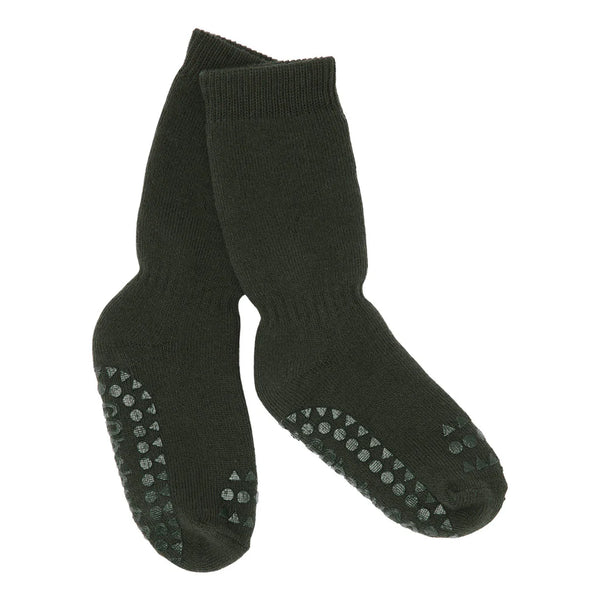 GoBabyGo | Non Slip Terry Cotton Socks | Forest Green