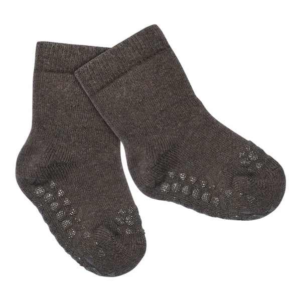 GoBabyGo | Non Slip Terry Cotton Socks | Chocolate