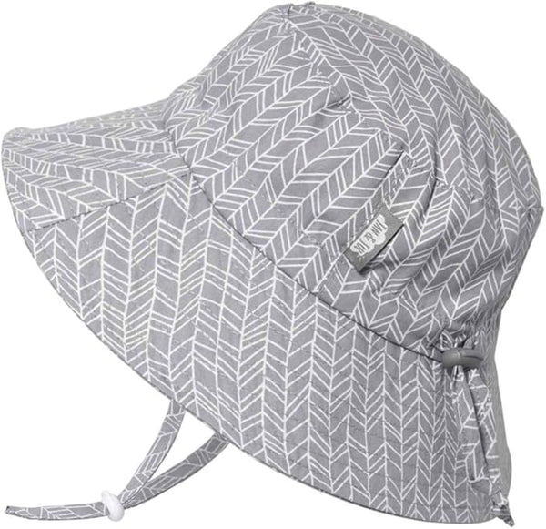 Jan and Jul Grow with Me Cotton Bucket Hat | Grey Herringbone