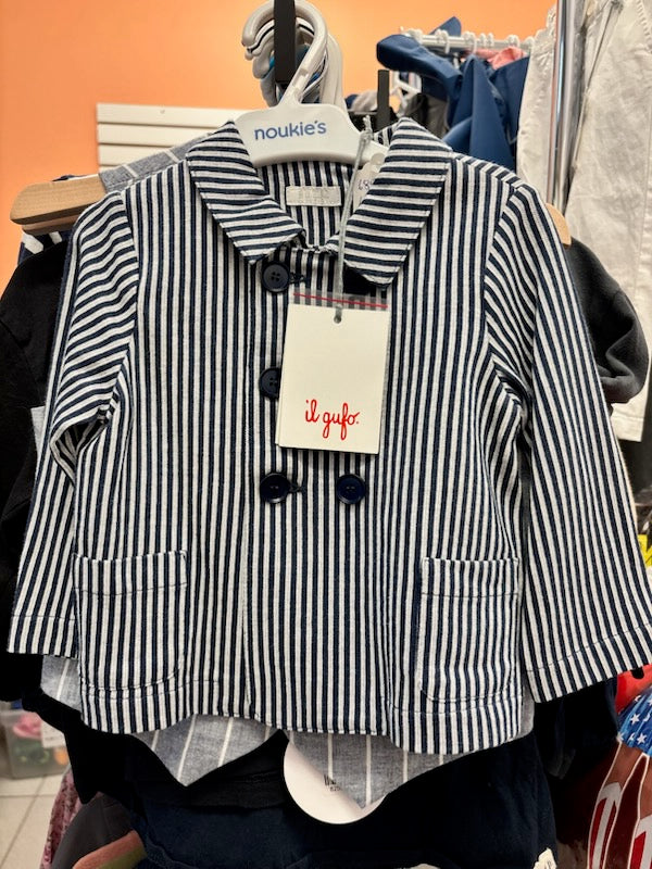 Il Gufo Striped Cotton Jacket — 9 months