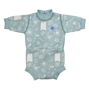 Splash About Happy Nappy Wetsuit with built-in reusable swim diaper for babies

