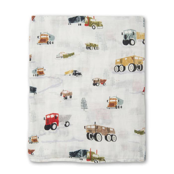 LouLou Lollipop Muslin Swaddle | Happy Trucks