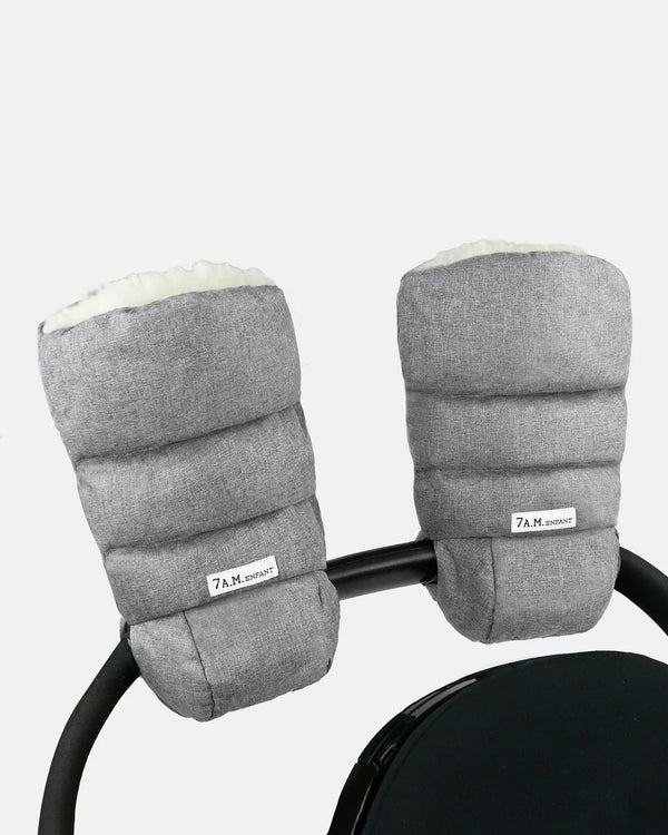7AM WarmMuff Stroller Hand Muffs | Heathers | Heather Grey/Cloud